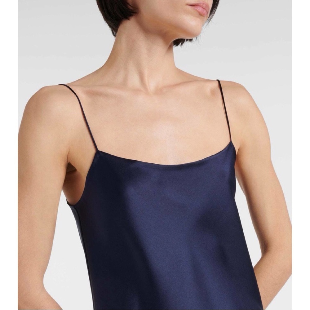 THE ROW BIGGINS SILK SATIN CAMISOLE INDIGO S NWT - Picture 2 of 11